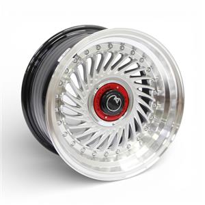 15″ M8639 4/100 & 4/114 Machine Silver With Rivets Alloy Wheels