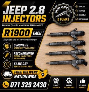 JEEP 2.8 INJECTORS FOR SALE WITH WARRANTY INCLUDED 