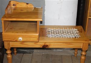 S034517C Pine telephone table #Rosettenvillepawnshop
