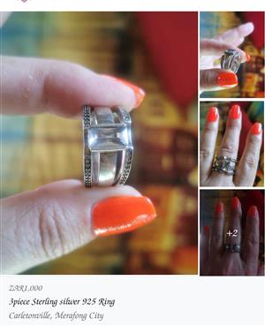 3 piece sterling silver ring 925