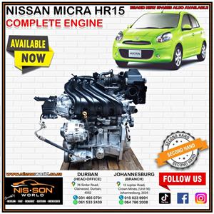 NISSAN MICRA HR15 COMPLETE ENGINE