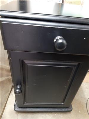 Woodern dark stained bedside cabinet with drawer