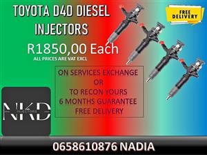 TOYOTA D4D DIESEL INJECTORS -WE SELL ON EXCHANGE