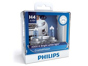 Philips H4 55w CrystalVision Headlight Bulbs
