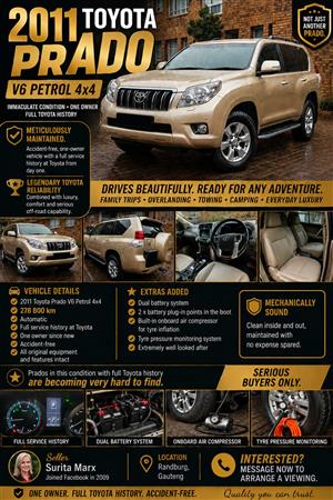 2011 Toyota Prado V6 Petrol Auto 