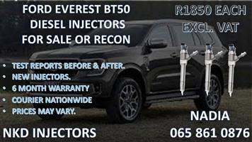 FORD EVEREST BT50 DIESEL INJECTORS FOR SALE. REBUILT AND TESTED
