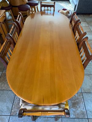 Solid Imbuia & Yellowwood 8-Seater Dining Room Suite – Excellent Condition