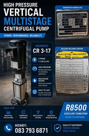 High Pressure vertical multistage centrifugal pump - 3 phase