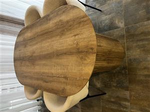 Round four seater table, chairs not included 