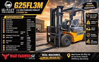 New Giant standard forklifts for sale at Mad Farmer SA