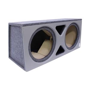 12″ Double Subwoofer Enclosure with Vinyl Face & Triangle Port (grey)