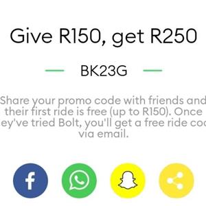 bolt new user promo code