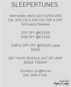 Mercedes-Benz GLK (x204) 200 Cdi, 220 Cdi & 250 Cdi EGR & DPF Remap Deletes Available