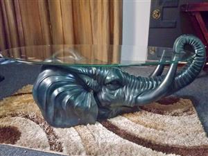 FOR SALE – CASTING ELEPHANT HEAD GLASS TABLE