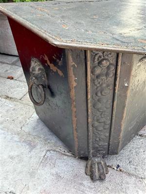 Antique Victorian steel tole coal box