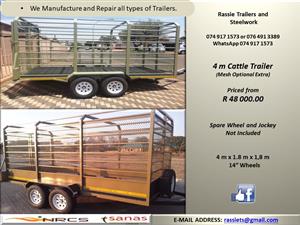 4 m Cattle Trailer NRCS approved