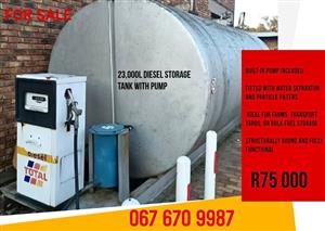 2013 -For Sale: 23,000L Diesel Storage Tank with Pump  – Ready for Work!