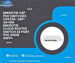 MIKROTIK 24P POE SWITCHES CRS328- 24P- 4S-+RM MIKROTIK CLOUD ROUTER SWITCH 24 PORT POE 450W 4SFP+