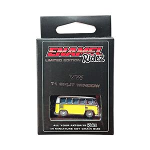 VW T1 Split Window Yellow & White - Die-Cast Enamel Keychain