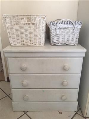 White Chest Of Drawers With Baskets Junk Mail