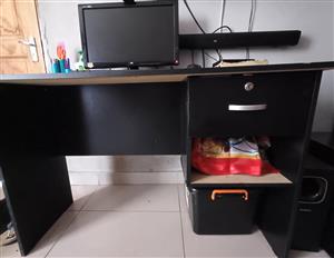PC, accessories and desk