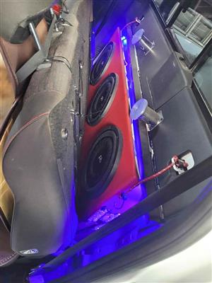 Power bass slimline 10 inches with custom box