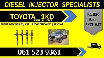 HIGH QUALITY DIESEL INJECTORS FOR TOYOTA 1KD- 6 MONTHS WARRANTY INCLUDED