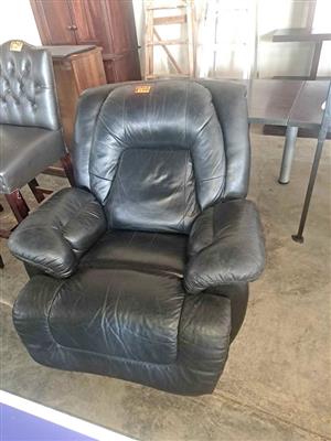 Genuine leather swivel recliner chair