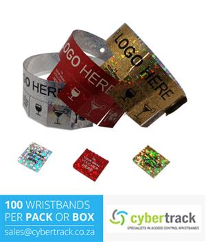 100 Tear Off Tab Wristbands for Events