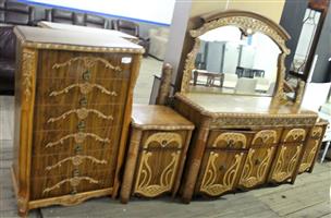 3 PIECE BROWN BEDROOM SUITE S064945A