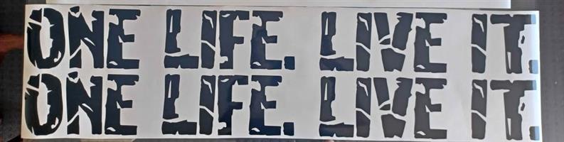 Pair off ONE LIFE. LIVE IT. Vinyl decals stickers graphics