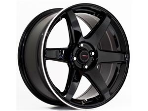 17″ A-Line Acid 4/100 Black Machine Lip Alloy Wheels