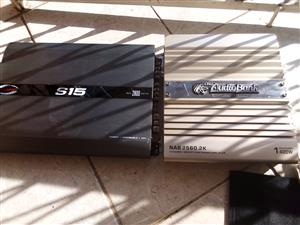 Audiobank 1400w amp, and Radiant S15 2800w amp