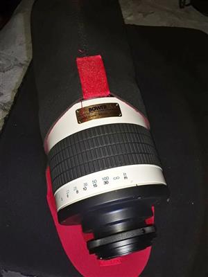 Bower Prime Value 800mm mirror lens + Canon T-Adaptor