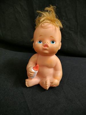 1960s Vintage Japanese Rubber Baby Doll Collectible Toy Retro Figurine
