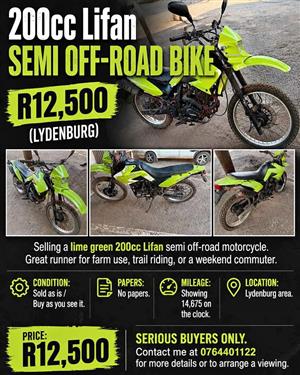 200cc Lifan Semi Off-Road Bike