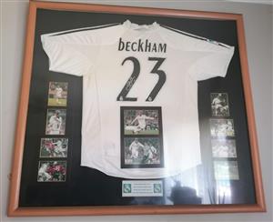 David Beckham Real Madrid signed football shirt for sale