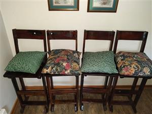 Solid wooden bar chairs (set of 4)