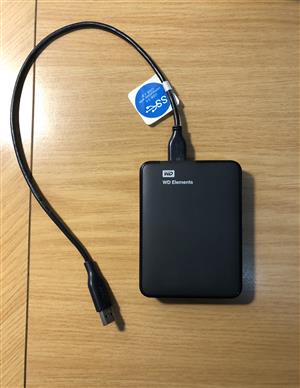 WD Elements 2TB  2.5” USB 3.0 External Portable Hard Drive