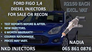 FORD FIGO 1,4 DIESL INJECTORS FOR SALE. REBUILT AND TESTED
