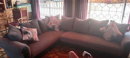 L SHAPE LOUNGE SUITE.  NEWLY COVERED.