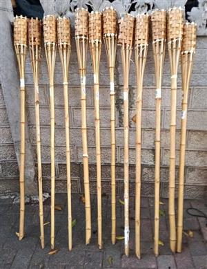 Bamboo Tiki Torches x12