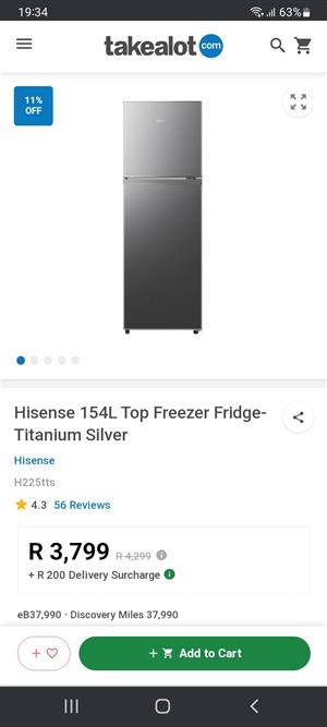 Selling a brand new fridge 154L