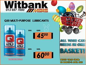 Get Q20 Multi-Purpose Lubricants at these amazing LOW prices!