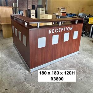 OFFICE LSHAPE RECEPTION COUNTER DESK WITH DRAWERS