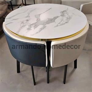 Black white and grey 4 seater dining set.