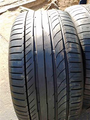 2 X 275/45/18 continental tyres with sufficient thread