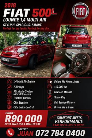 2018 Fiat 500L 1,4 lounge