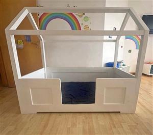 Kids Bed with Mattess - not even a year old - beautifully made . Includes mattress . 