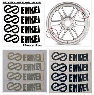 Enkei wheel rim stickers decals sets